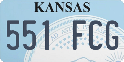 KS license plate 551FCG