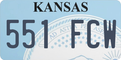 KS license plate 551FCW