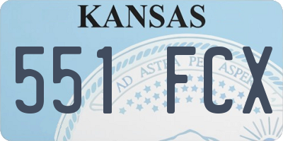 KS license plate 551FCX