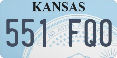 KS license plate 551FQO