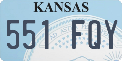 KS license plate 551FQY