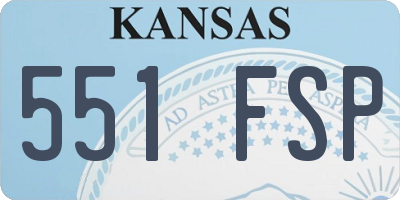 KS license plate 551FSP