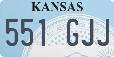 KS license plate 551GJJ