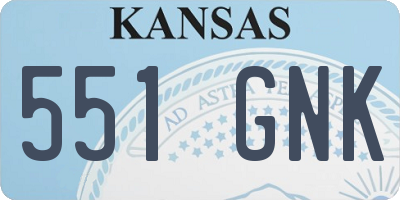 KS license plate 551GNK