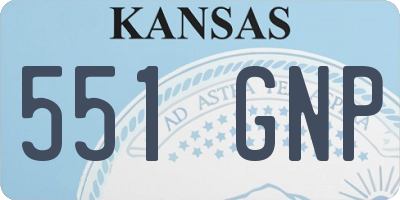 KS license plate 551GNP