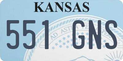 KS license plate 551GNS
