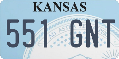 KS license plate 551GNT