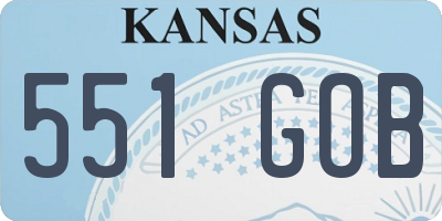 KS license plate 551GOB