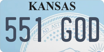 KS license plate 551GOD