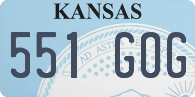 KS license plate 551GOG