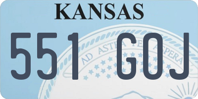 KS license plate 551GOJ
