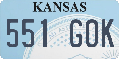 KS license plate 551GOK