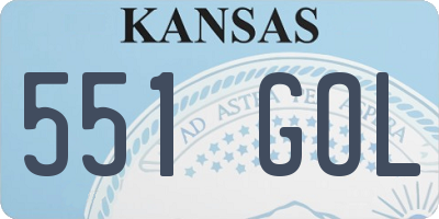 KS license plate 551GOL