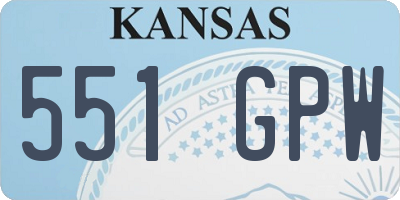 KS license plate 551GPW