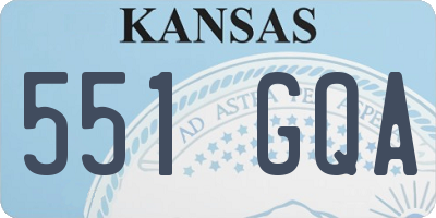 KS license plate 551GQA