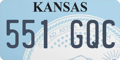 KS license plate 551GQC