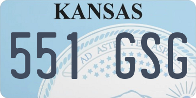 KS license plate 551GSG