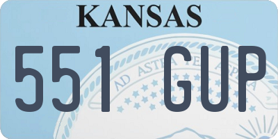 KS license plate 551GUP