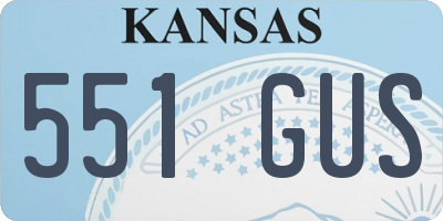 KS license plate 551GUS