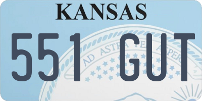 KS license plate 551GUT