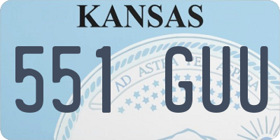KS license plate 551GUU