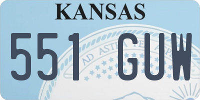 KS license plate 551GUW