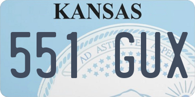 KS license plate 551GUX