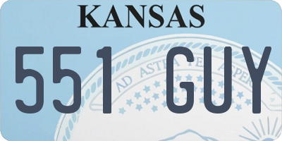 KS license plate 551GUY