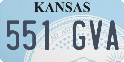 KS license plate 551GVA
