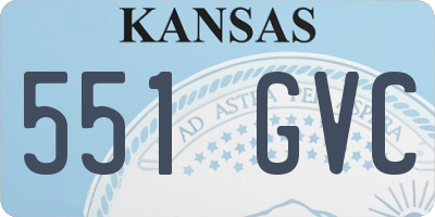 KS license plate 551GVC