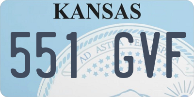KS license plate 551GVF