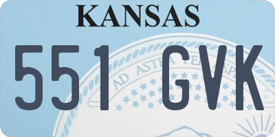KS license plate 551GVK