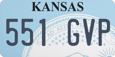 KS license plate 551GVP