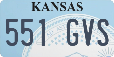 KS license plate 551GVS