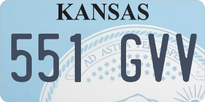 KS license plate 551GVV