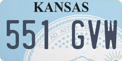 KS license plate 551GVW