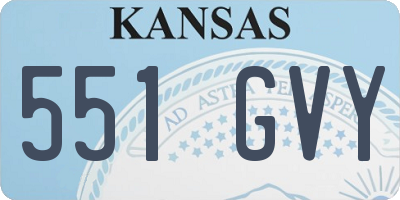 KS license plate 551GVY