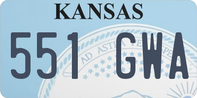 KS license plate 551GWA