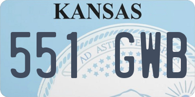 KS license plate 551GWB