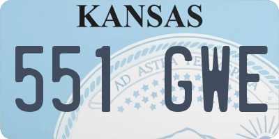 KS license plate 551GWE