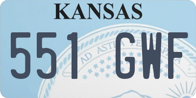 KS license plate 551GWF