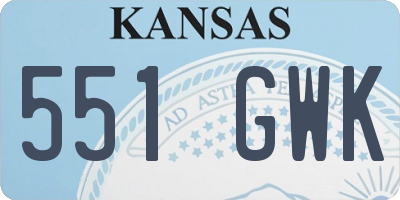 KS license plate 551GWK