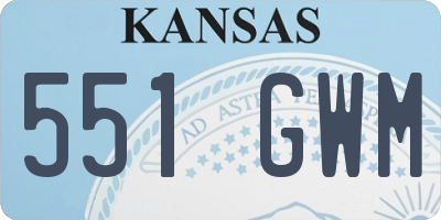 KS license plate 551GWM