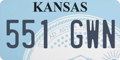 KS license plate 551GWN