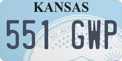 KS license plate 551GWP
