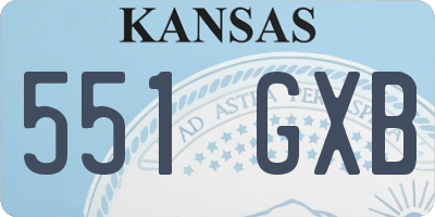 KS license plate 551GXB