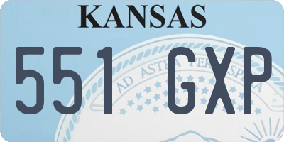 KS license plate 551GXP