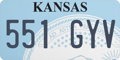 KS license plate 551GYV