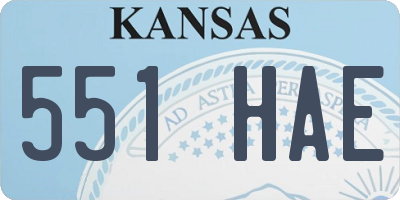 KS license plate 551HAE