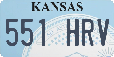 KS license plate 551HRV
